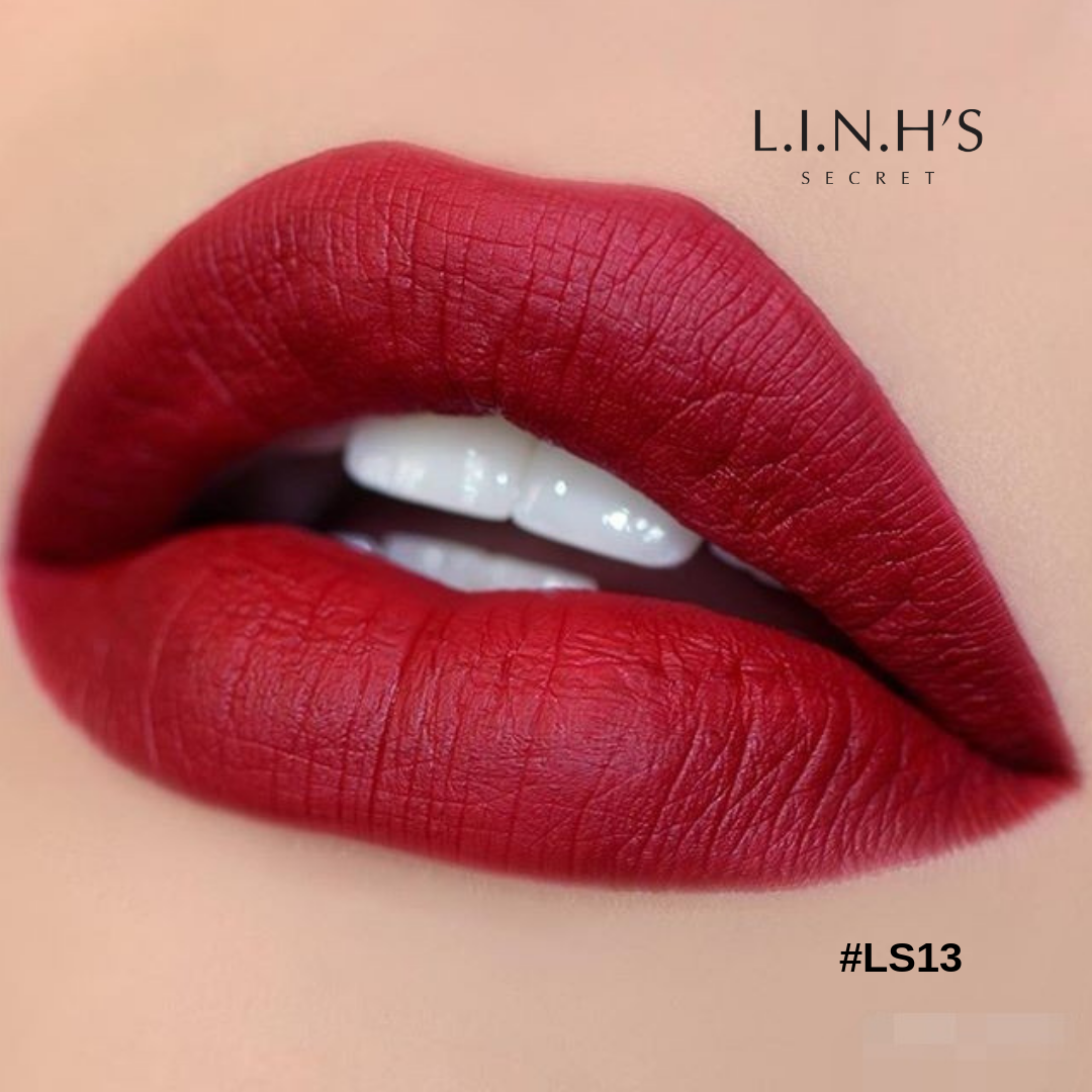 Son lì LS13 · Đỏ rượu – màu son trên môi