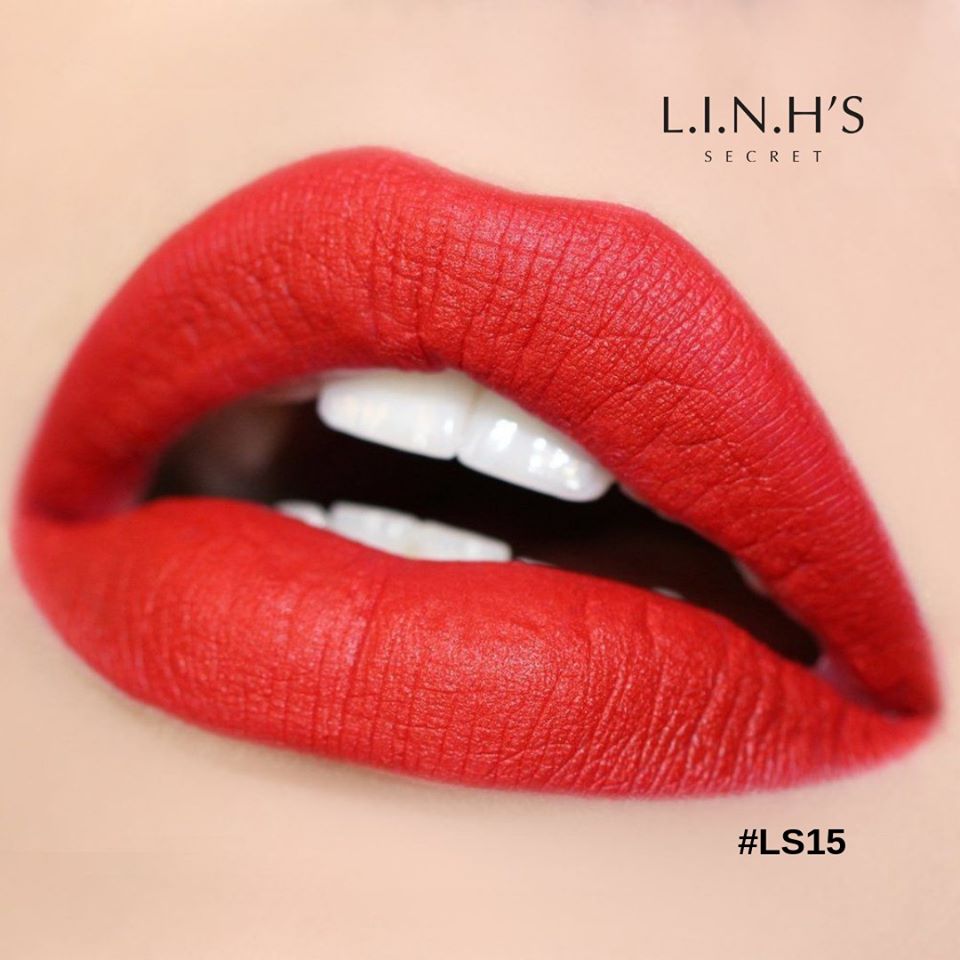 Son lì LS15 · Đỏ cam – màu son trên môi