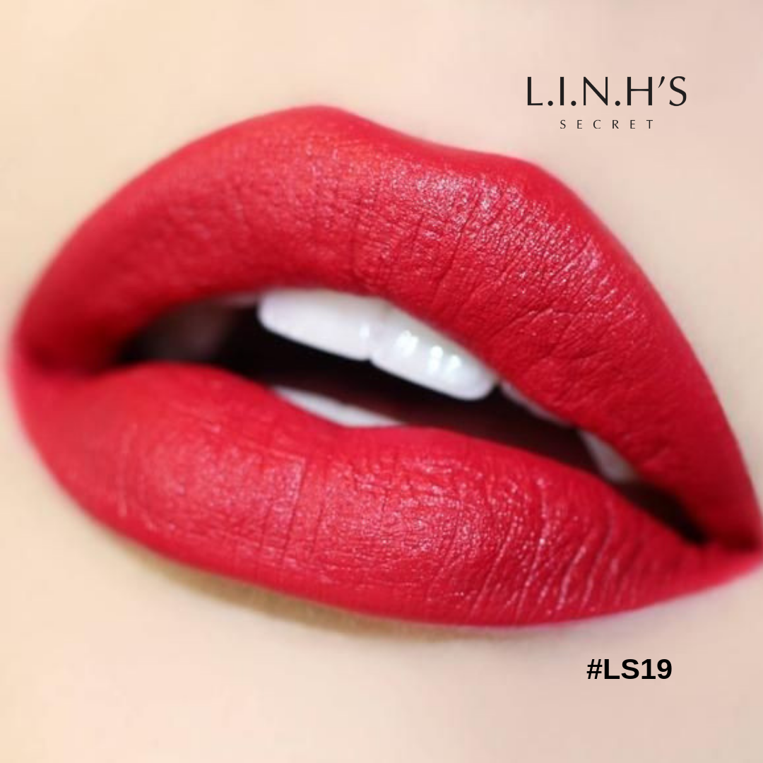 Son lì LS19 · Đỏ tươi – màu son trên môi