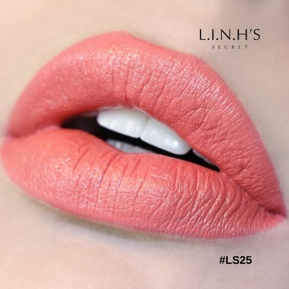 Son lì LS25 · Cam coral – màu son trên môi